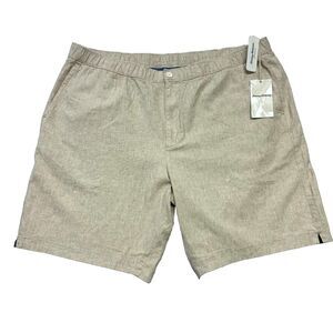 TOMMY BAHAMA Men Shorts Linen in Paradise Natural Khaki Big 2X 2XB x 9" NWT $110